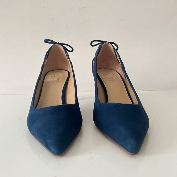 NEW Franco Sarto Real Suede Bow Back Pumps Shoes in Blue, Size 7.5 M - Picture 9 of 16